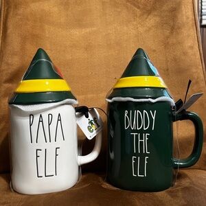 Rae dunn buddy the elf and papa elf mug set